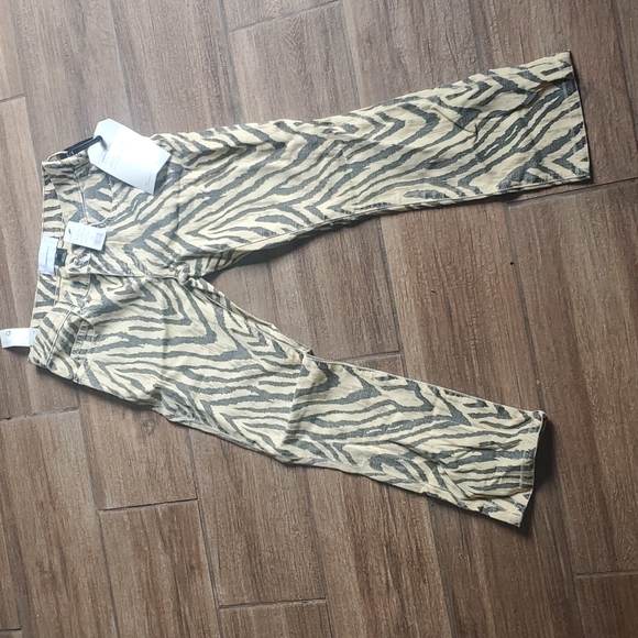 New Current Elliott The Ruby Cropped Zebra-print Low-rise Slim-leg Jeans. - Picture 14 of 16